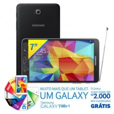 TABLET SAMSUNG GALAXY TAB 4 T230N TELA TFT HD 7" TV DIGITAL PROCESSADOR QUAD CORE 1.2GHZ ANDROID 4.4 8GB WI-FI CÂMERA FRONTAL E TRASEIRA